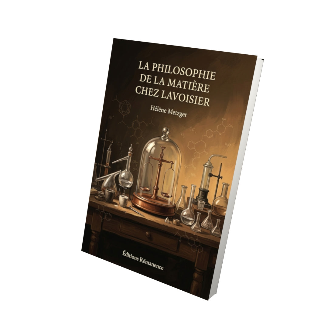 Livre La philosophie de la matière chez Lavoisier par Hélène Metzger - Vue 3D - Editions Remanence