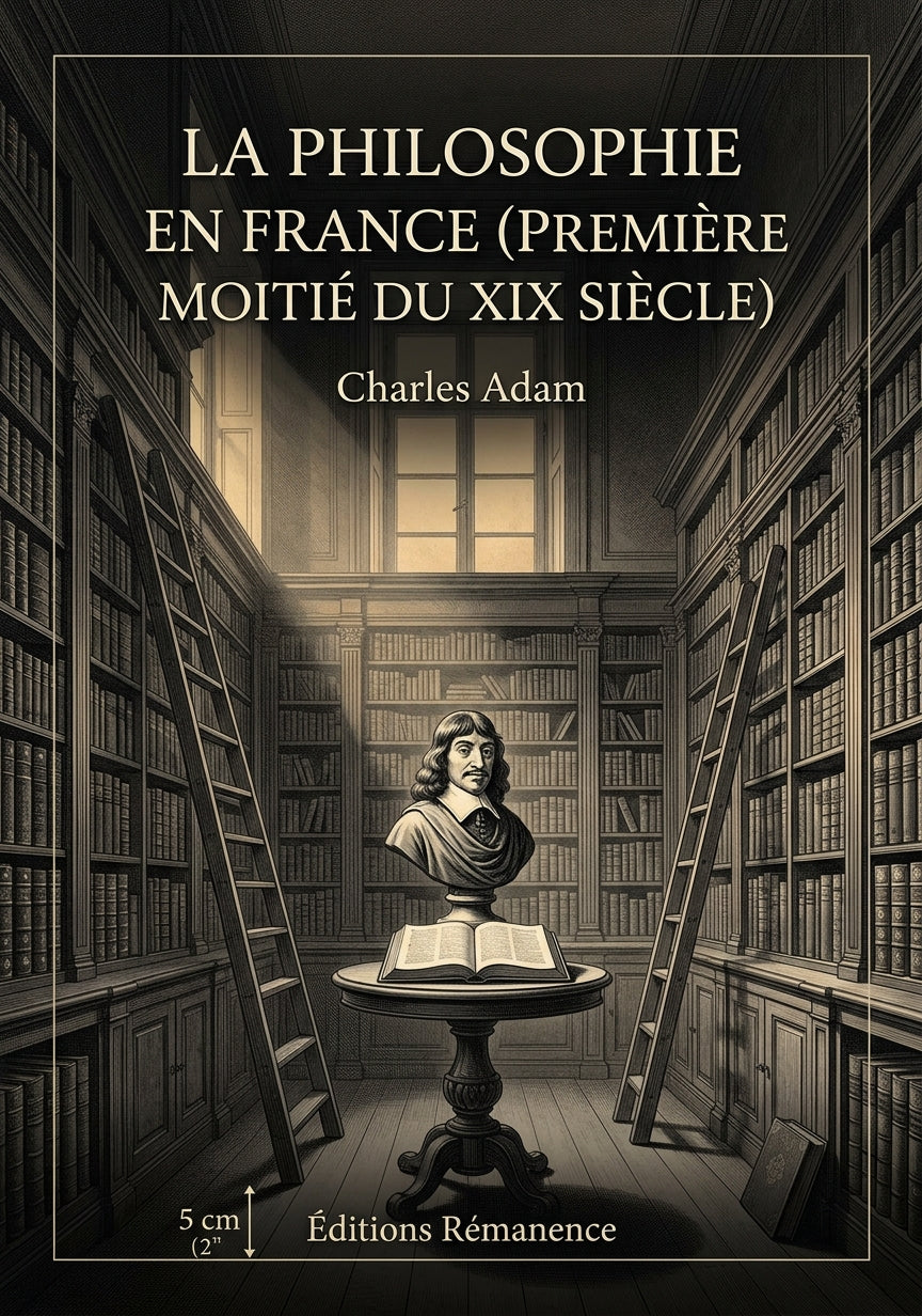 Livre La Philosophie en France (première moitié du XIX siècle) par Charles Adam - Couverture - Editions Remanence