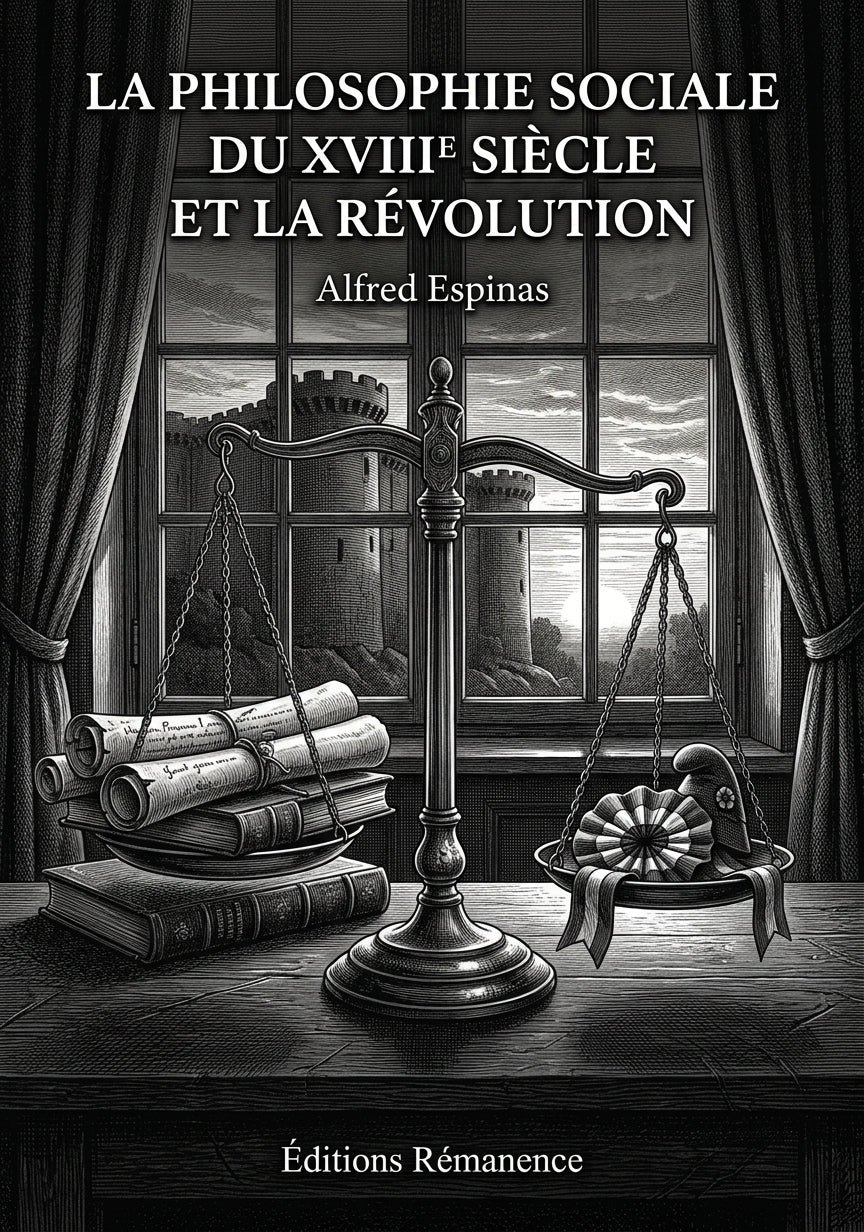 Livre La Philosophie sociale du XVIIIe siècle et la Révolution par Alfred Espinas - Couverture - Editions Remanence