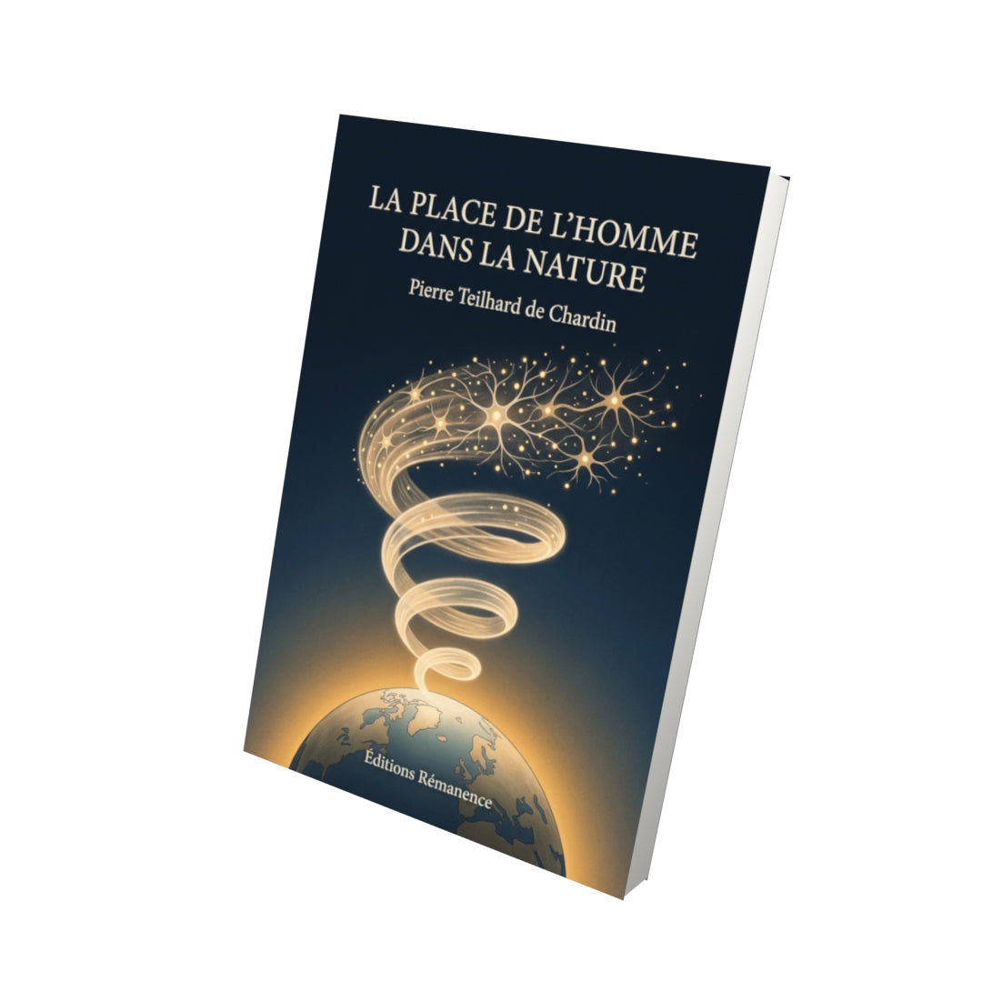 Livre La Place de l’homme dans la nature par Pierre Teilhard de Chardin - Vue 3D - Editions Remanence