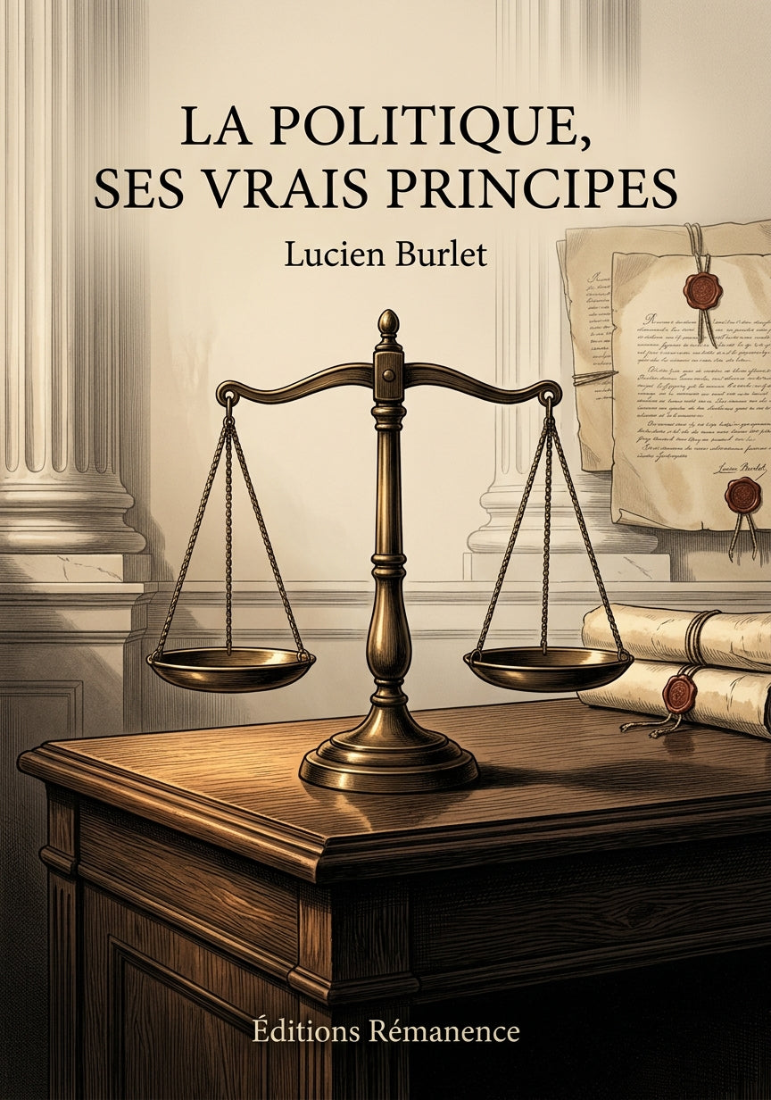 Livre La politique, ses vrais principes par Lucien Burlet - Couverture - Editions Remanence