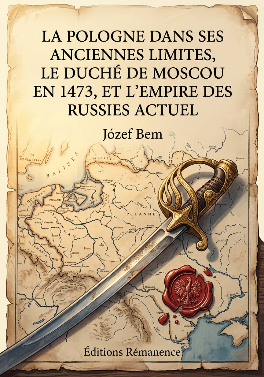 Livre La Pologne dans ses anciennes limites, le duché de Moscou en 1473, et l’empire des Russies actuel par Józef Bem - Couverture - Editions Remanence