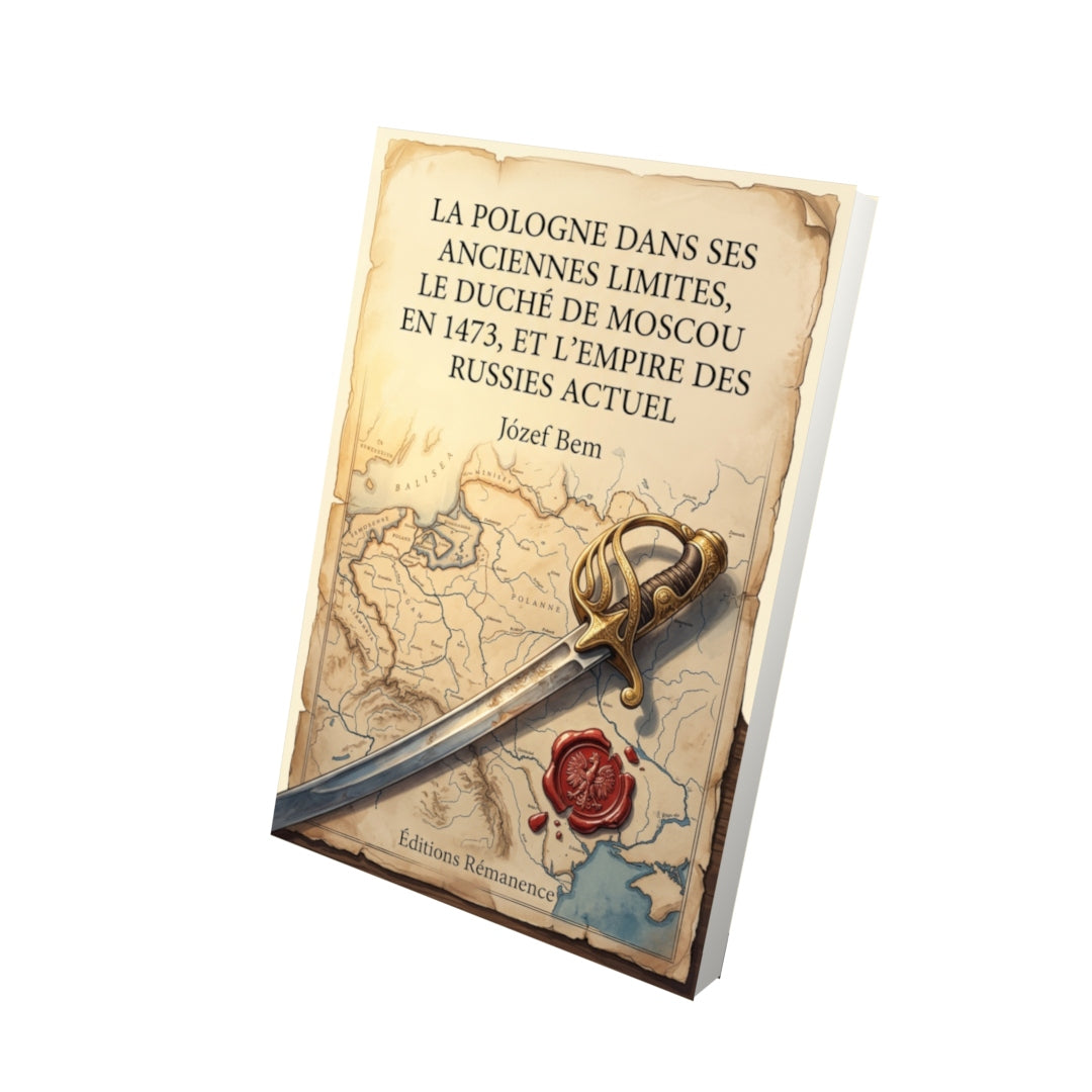 Livre La Pologne dans ses anciennes limites, le duché de Moscou en 1473, et l’empire des Russies actuel par Józef Bem - Vue 3D - Editions Remanence