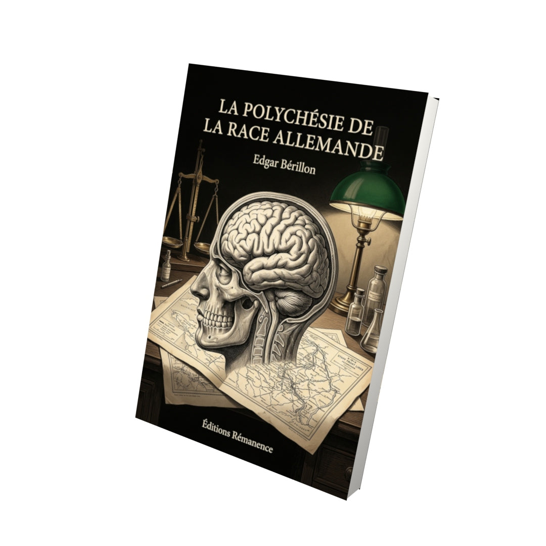 Livre La Polychésie de la race allemande par Edgar Bérillon - Vue 3D - Editions Remanence