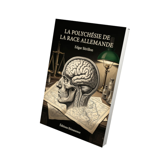 Livre La Polychésie de la race allemande par Edgar Bérillon - Vue 3D - Editions Remanence