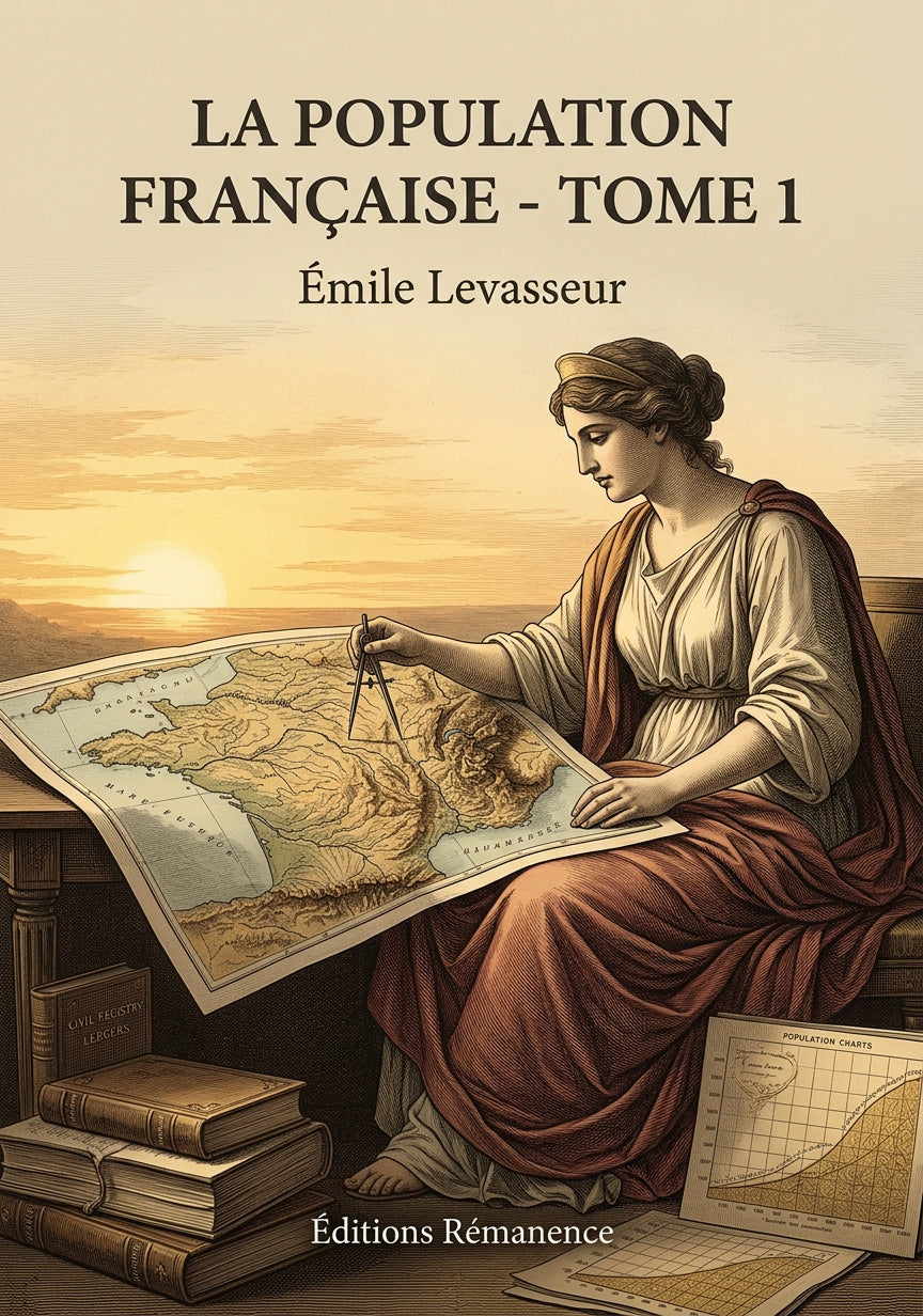 Livre La Population française - Tome 1 par Émile Levasseur - Couverture - Editions Remanence