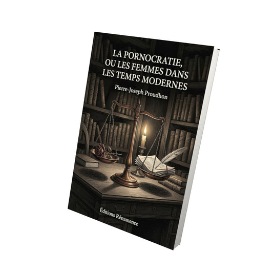 Livre La Pornocratie, ou les Femmes dans les temps modernes par Pierre-Joseph Proudhon - Vue 3D - Editions Remanence