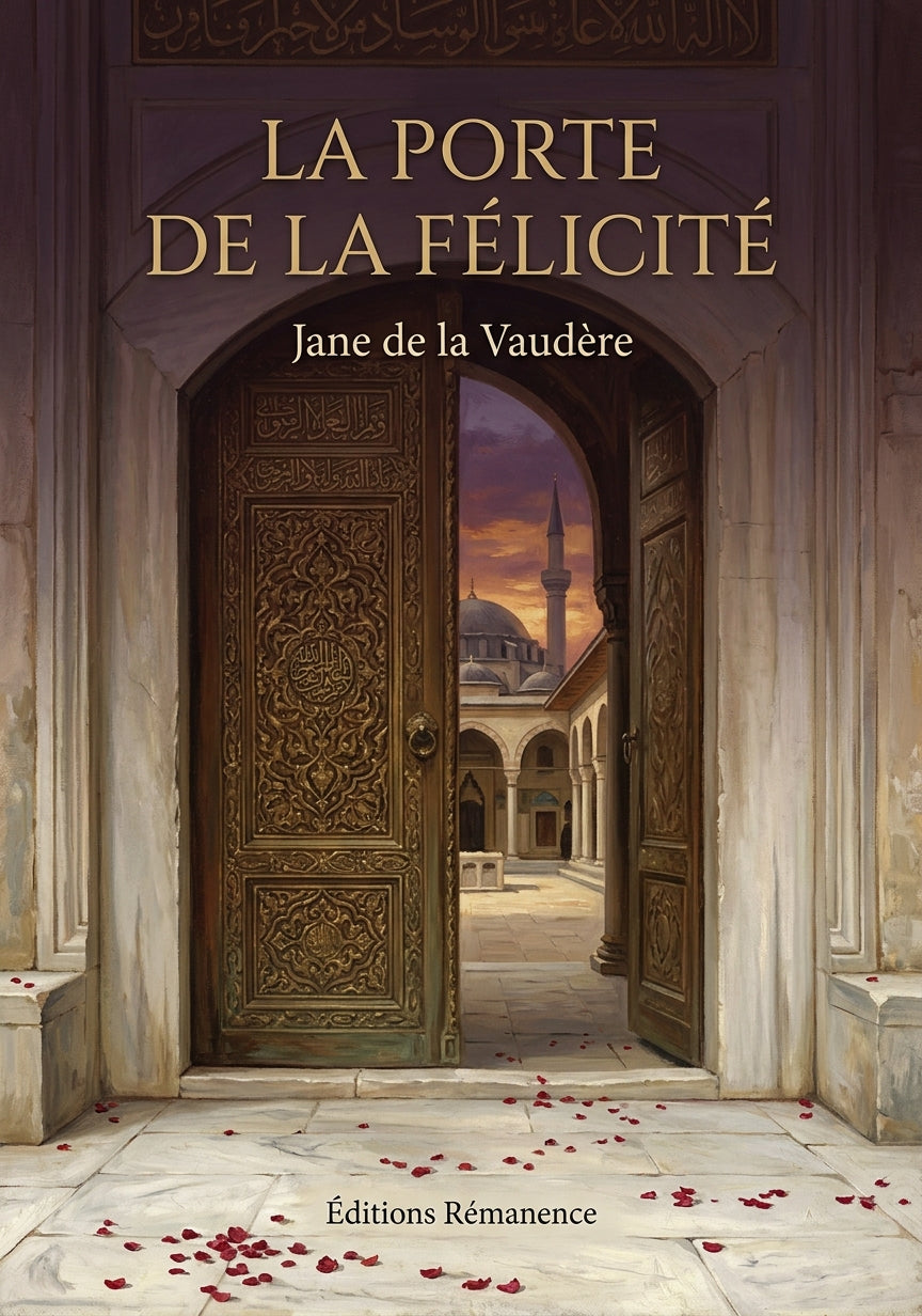 Livre La Porte de la félicité par Jane de la Vaudère - Couverture - Editions Remanence