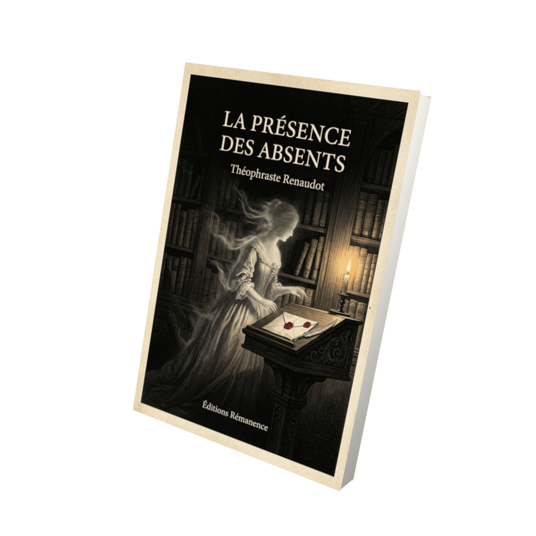 Livre La présence des absents par Théophraste Renaudot - Vue 3D - Editions Remanence