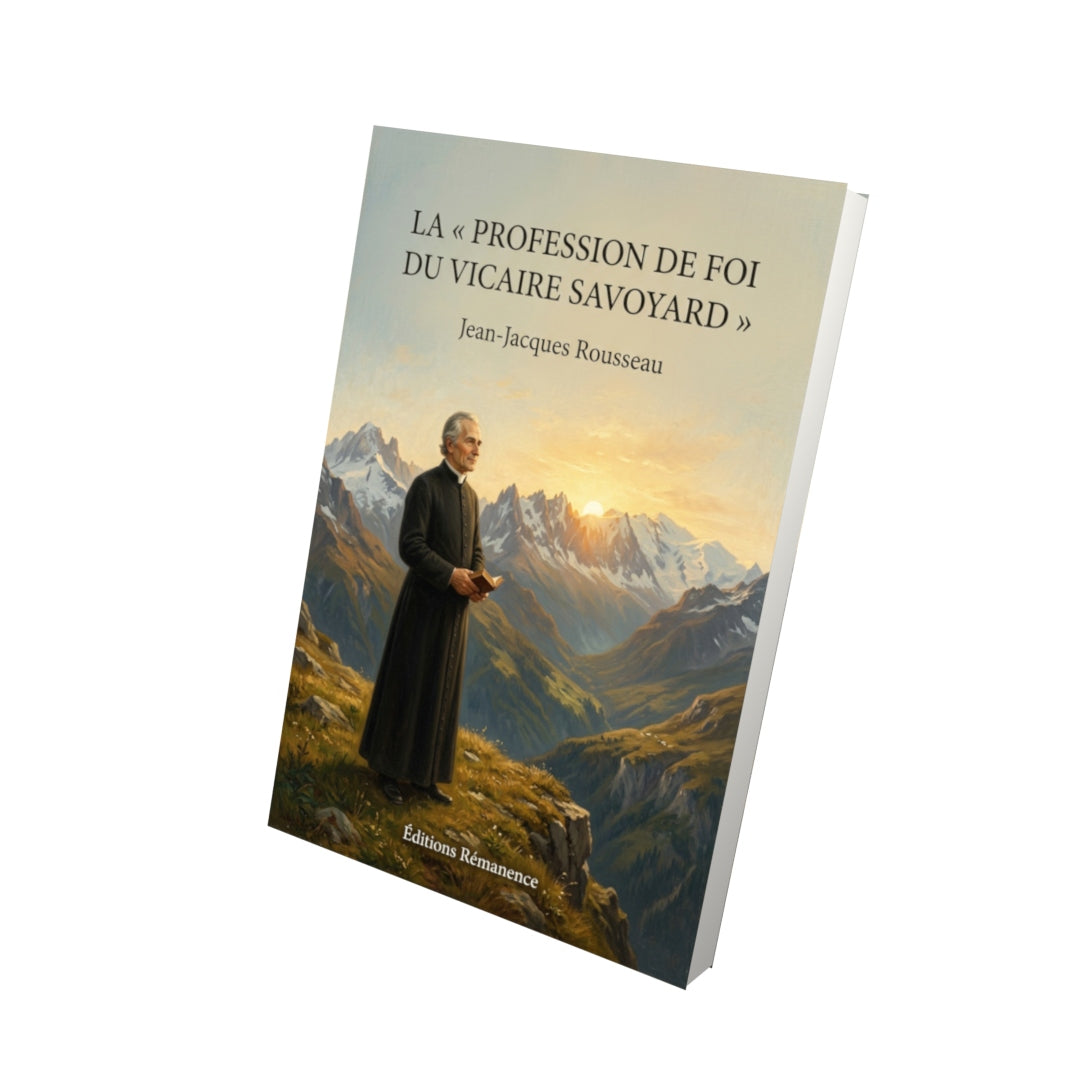 Livre La « Profession de foi du Vicaire Savoyard » par Jean-Jacques Rousseau - Vue 3D - Editions Remanence