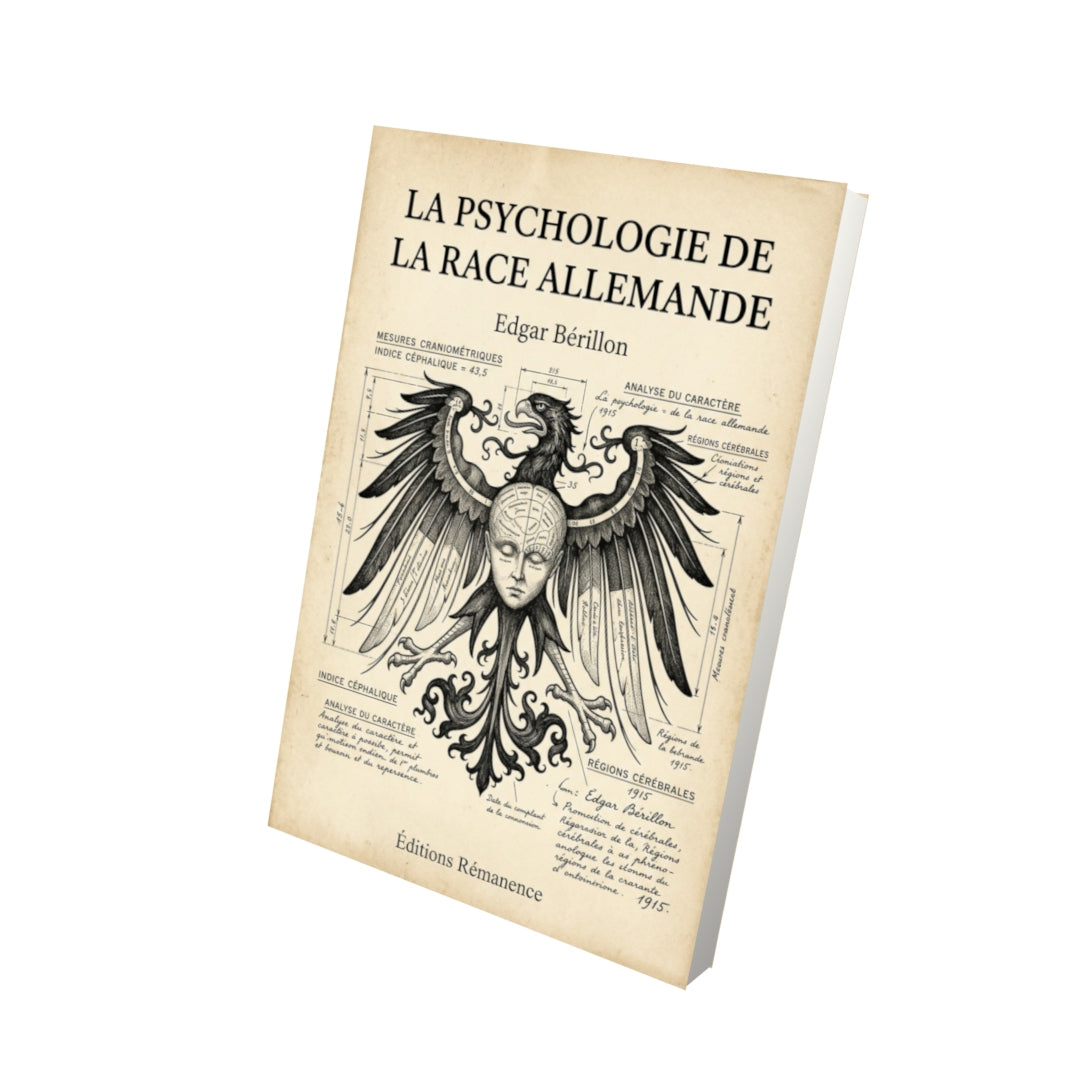 Livre La Psychologie de la race allemande par Edgar Bérillon - Vue 3D - Editions Remanence