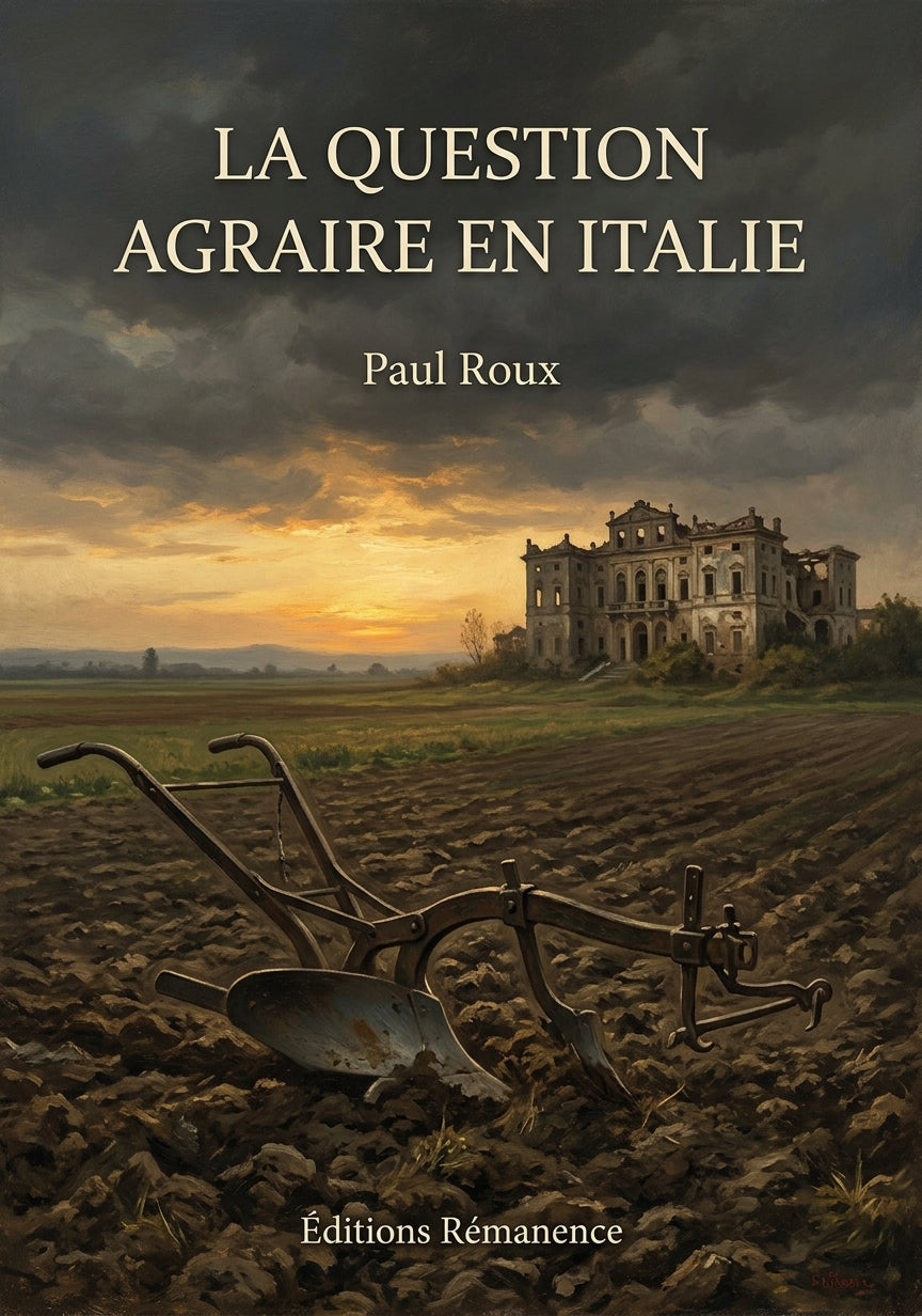 Livre La Question agraire en Italie par Paul Roux - Couverture - Editions Remanence