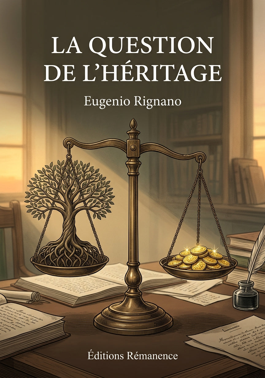 Livre La question de l’héritage par Eugenio Rignano - Couverture - Editions Remanence