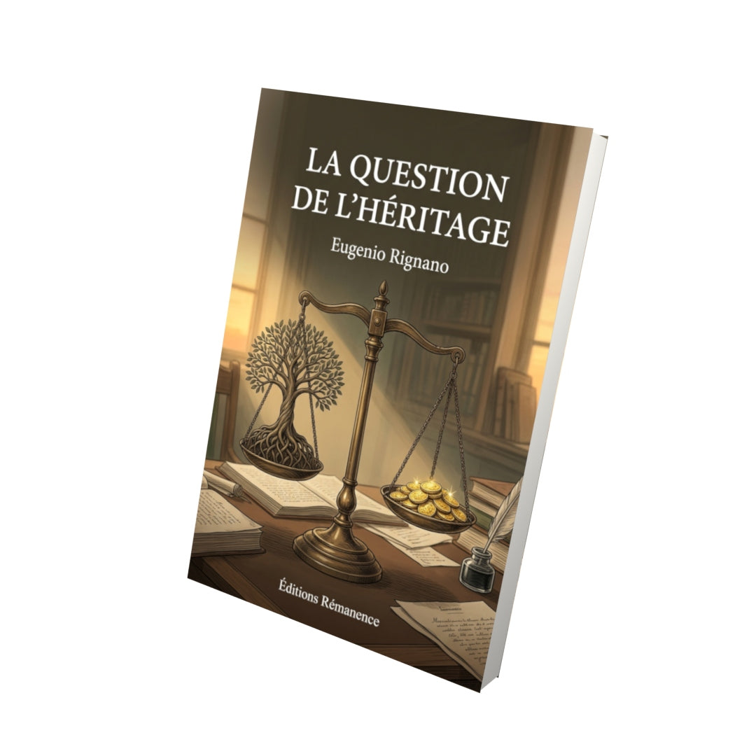 Livre La question de l’héritage par Eugenio Rignano - Vue 3D - Editions Remanence