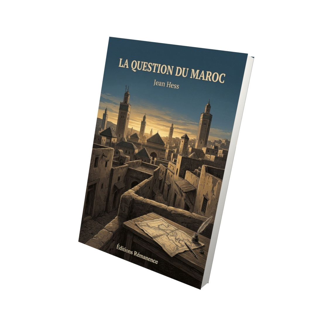 Livre La Question du Maroc par Jean Hess - Vue 3D - Editions Remanence