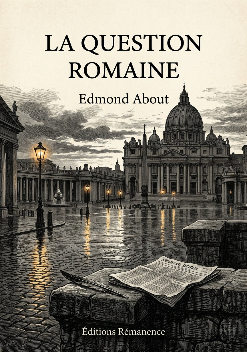 Livre La Question romaine par Edmond About - Couverture - Editions Remanence
