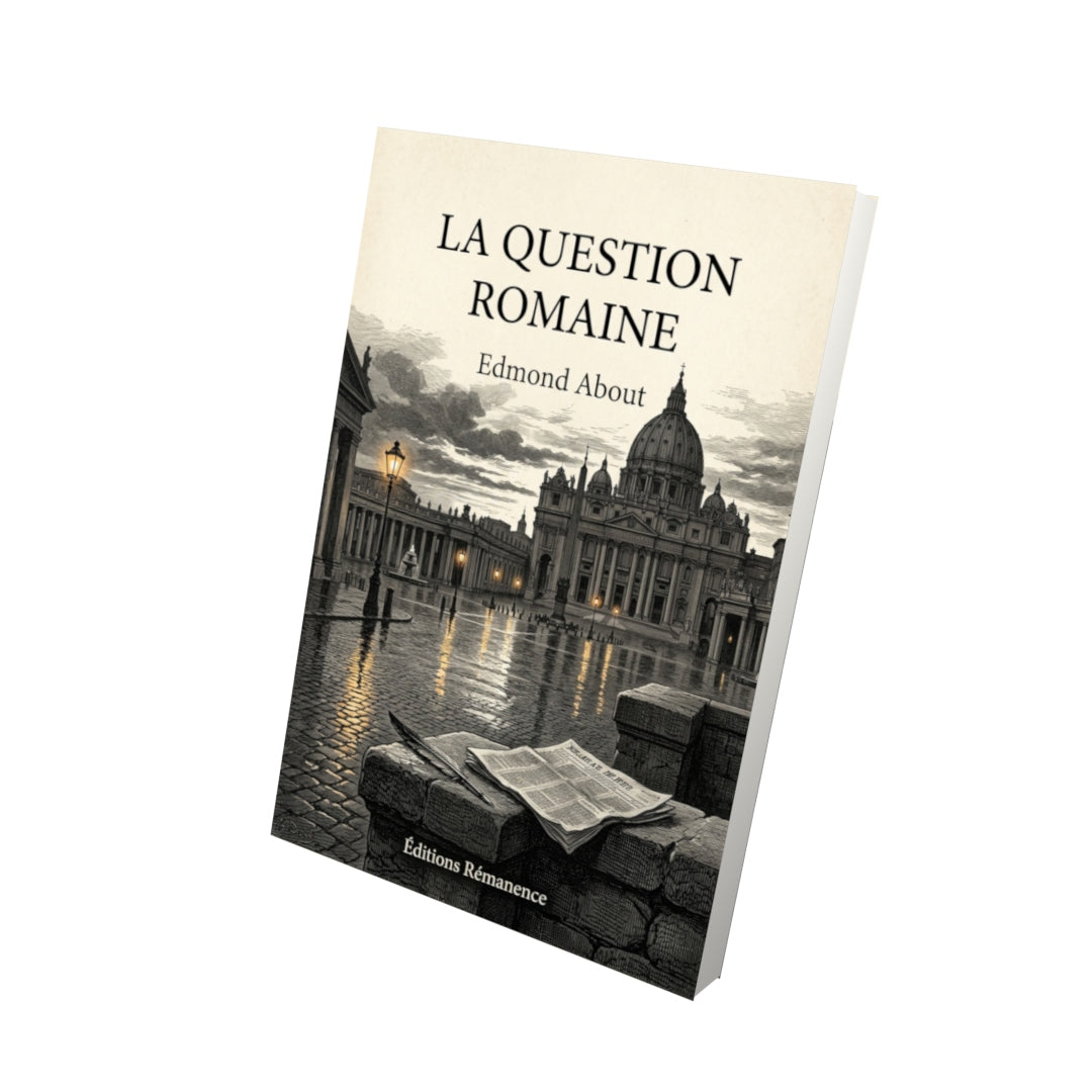 Livre La Question romaine par Edmond About - Vue 3D - Editions Remanence