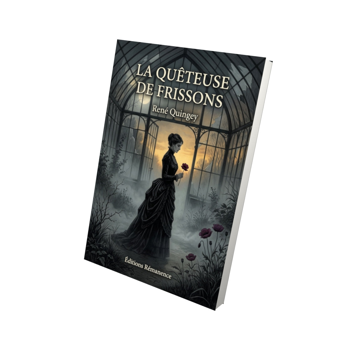 Livre La Quêteuse de frissons par René Quingey - Vue 3D - Editions Remanence