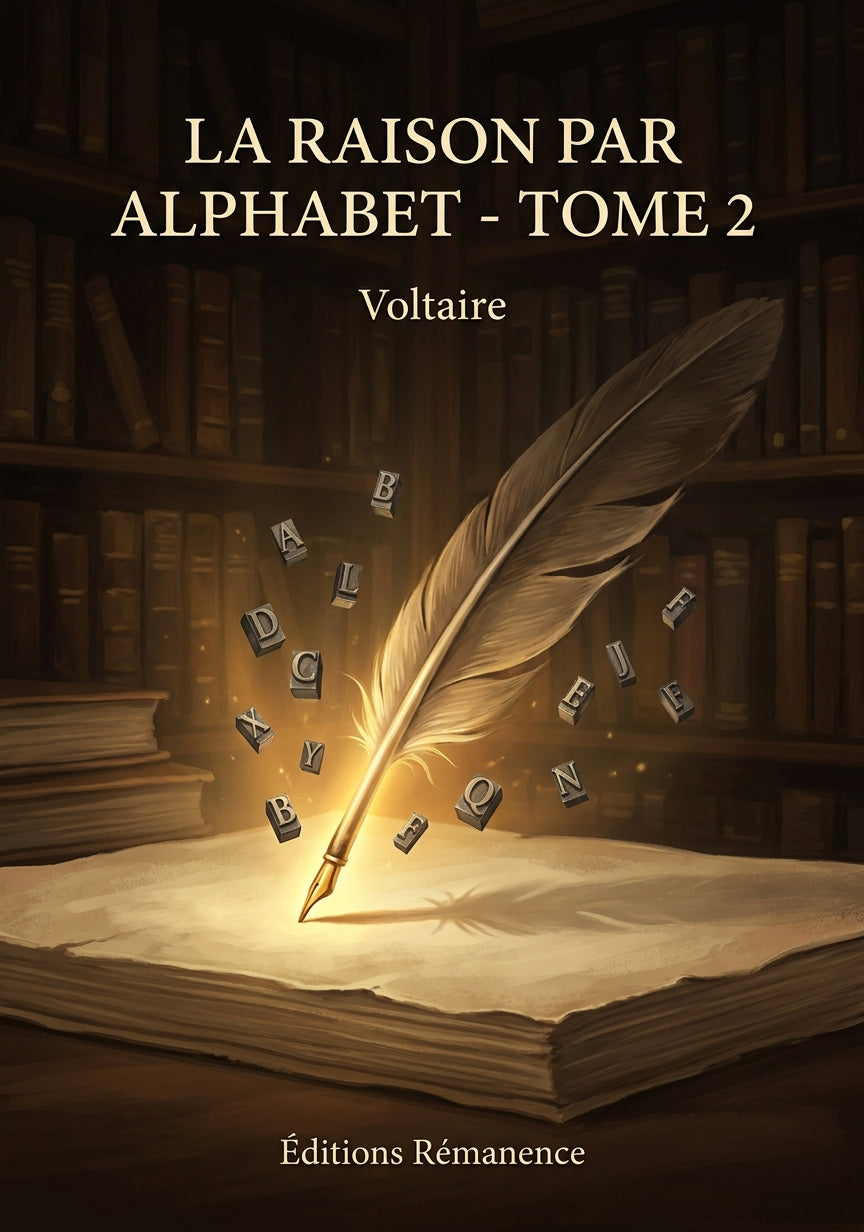 Livre La Raison par alphabet - Tome 2 par Voltaire - Couverture - Editions Remanence