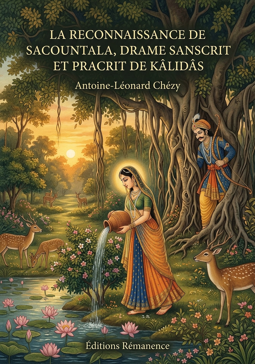 Livre La Reconnaissance de Sacountala,drame sanscrit et pracrit de Kâlidâs par Antoine-Léonard Chézy - Couverture - Editions Remanence