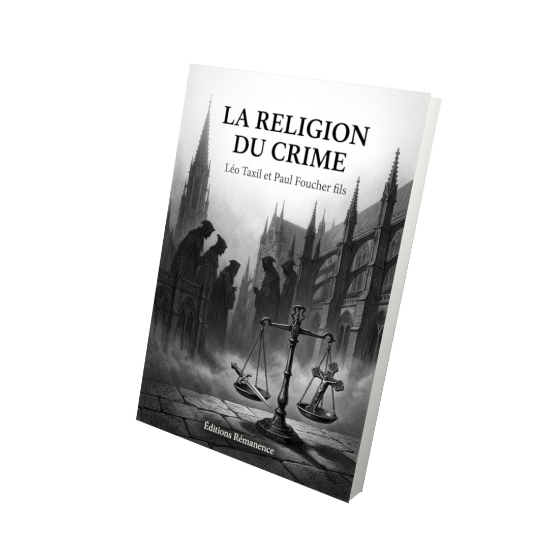 Livre La religion du crime par Léo Taxil et Paul Foucher fils - Vue 3D - Editions Remanence