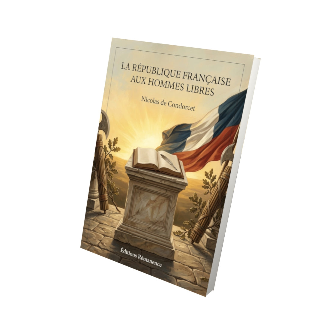 Livre La République française aux hommes libres par Nicolas de Condorcet - Vue 3D - Editions Remanence