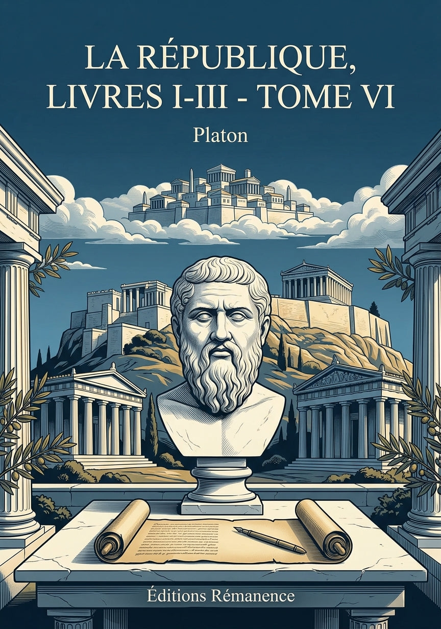 Livre La République, livres I-III - Tome VI par Platon - Couverture - Editions Remanence