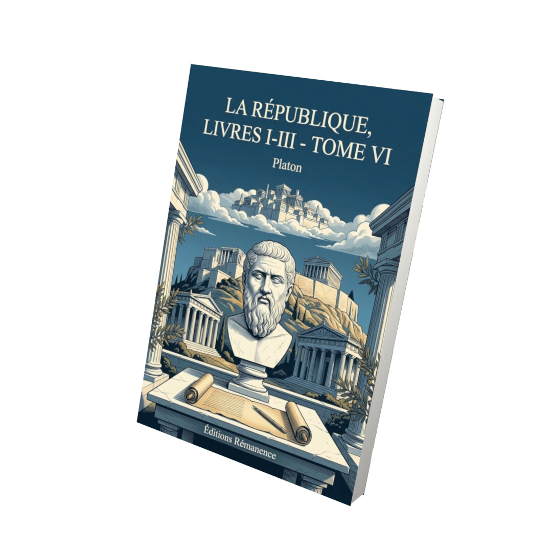 Livre La République, livres I-III - Tome VI par Platon - Vue 3D - Editions Remanence
