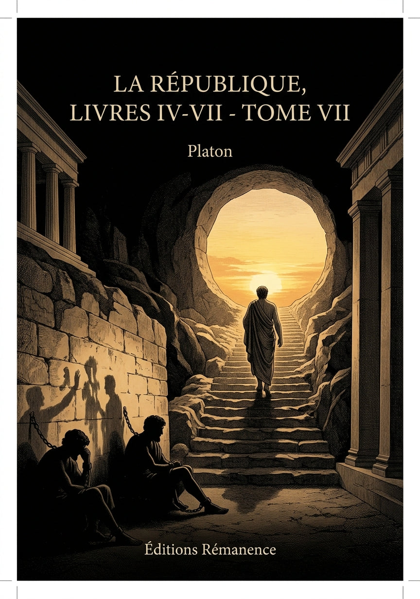 Livre La République, livres IV-VII - Tome VII par Platon - Couverture - Editions Remanence