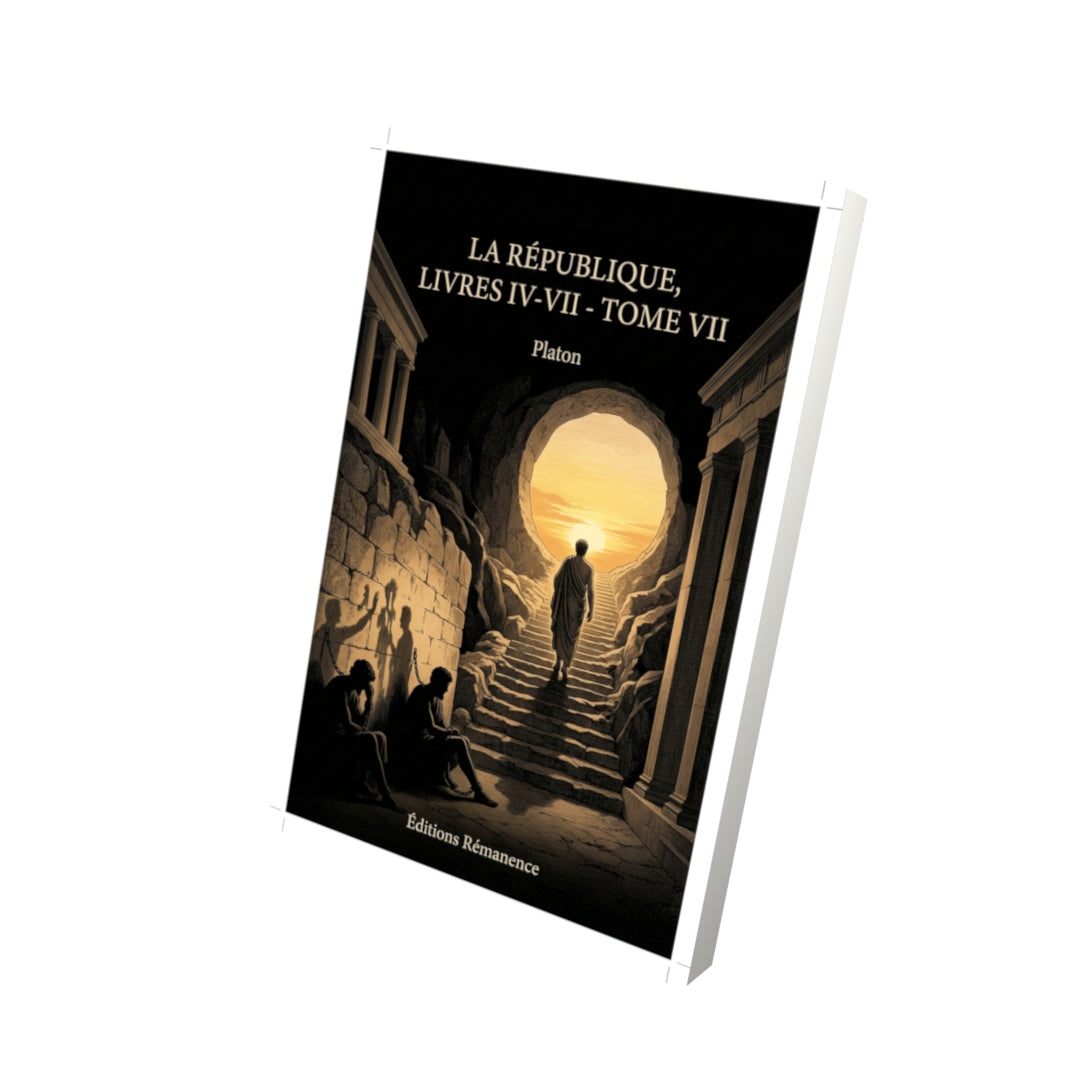 Livre La République, livres IV-VII - Tome VII par Platon - Vue 3D - Editions Remanence