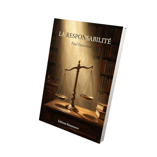 Livre La Responsabilité par Paul Fauconnet - Vue 3D - Editions Remanence