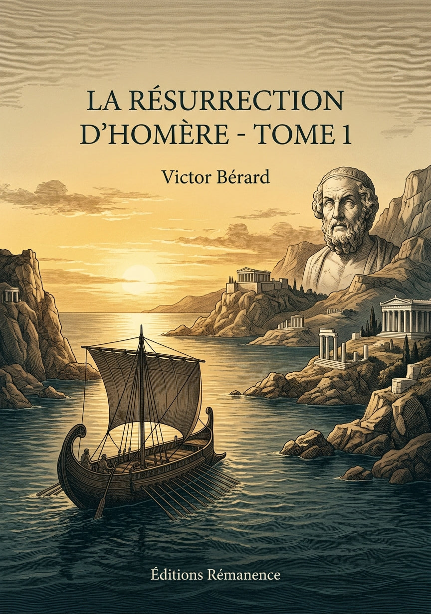 Livre La Résurrection d’Homère - Tome 1 par Victor Bérard - Couverture - Editions Remanence