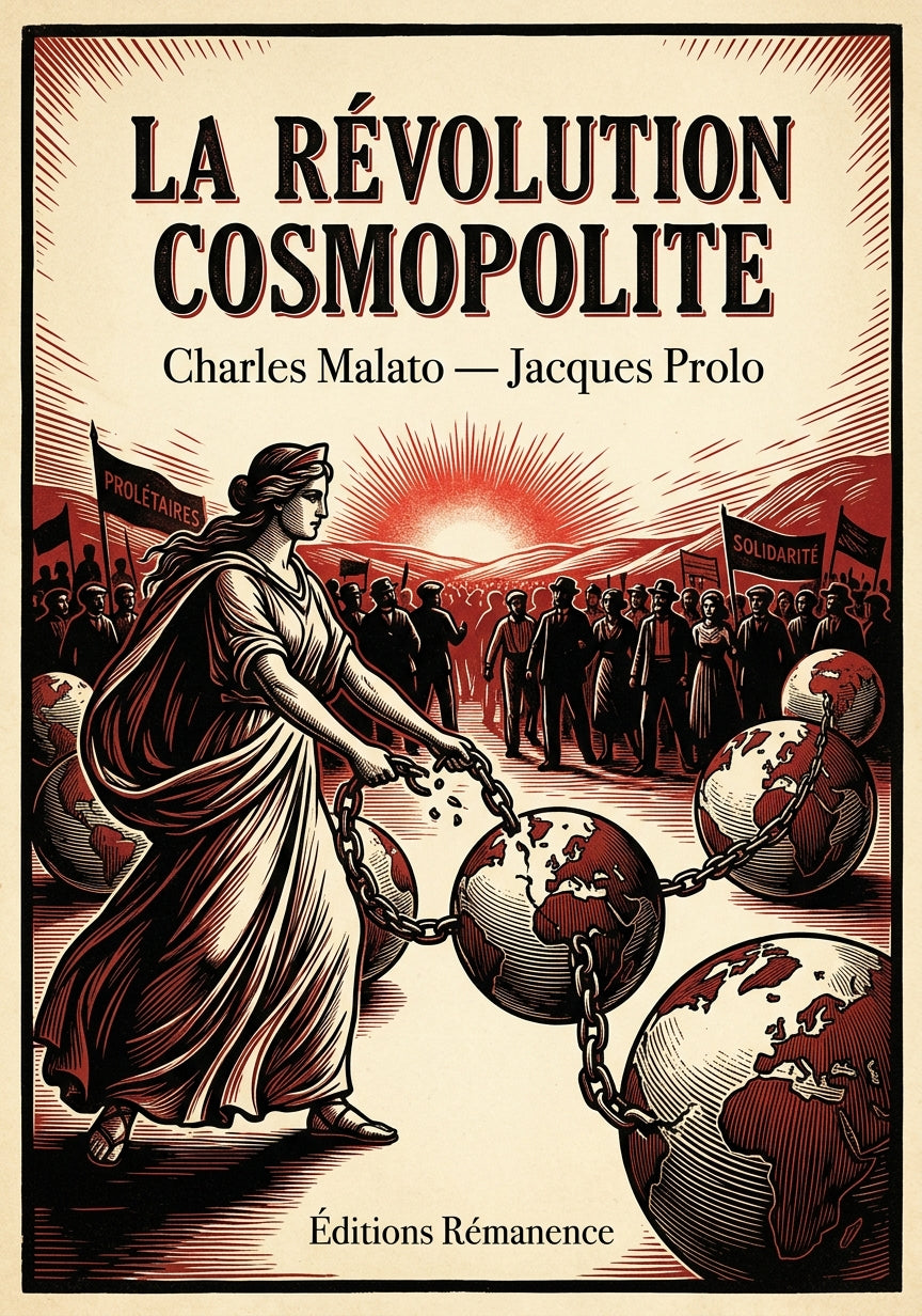 Livre La Révolution cosmopolite par Charles Malato — Louise Michel - Couverture - Editions Remanence