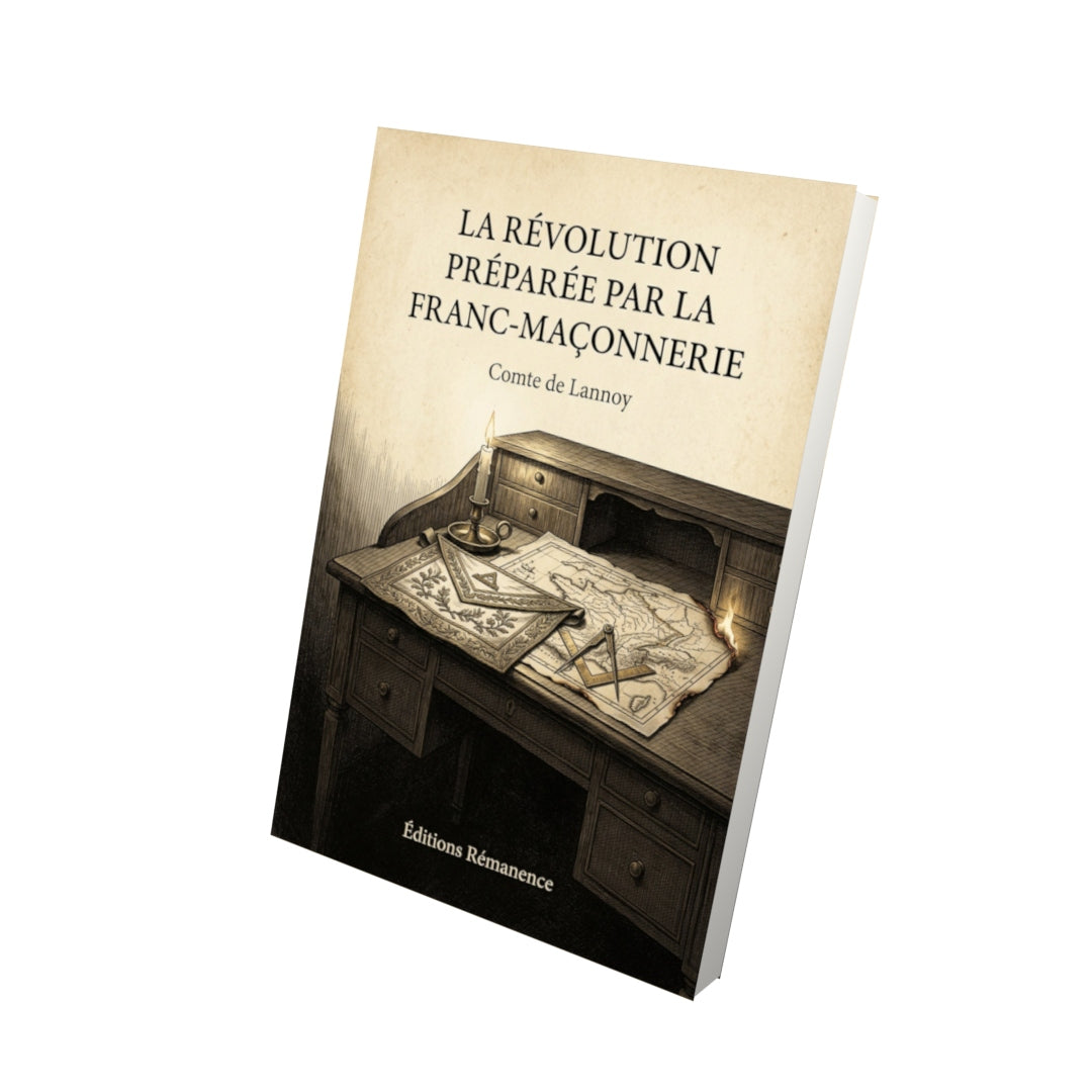 Livre La Révolution préparée par la Franc-Maçonnerie - Comte de Lannoy - Vue 3D - Editions Remanence