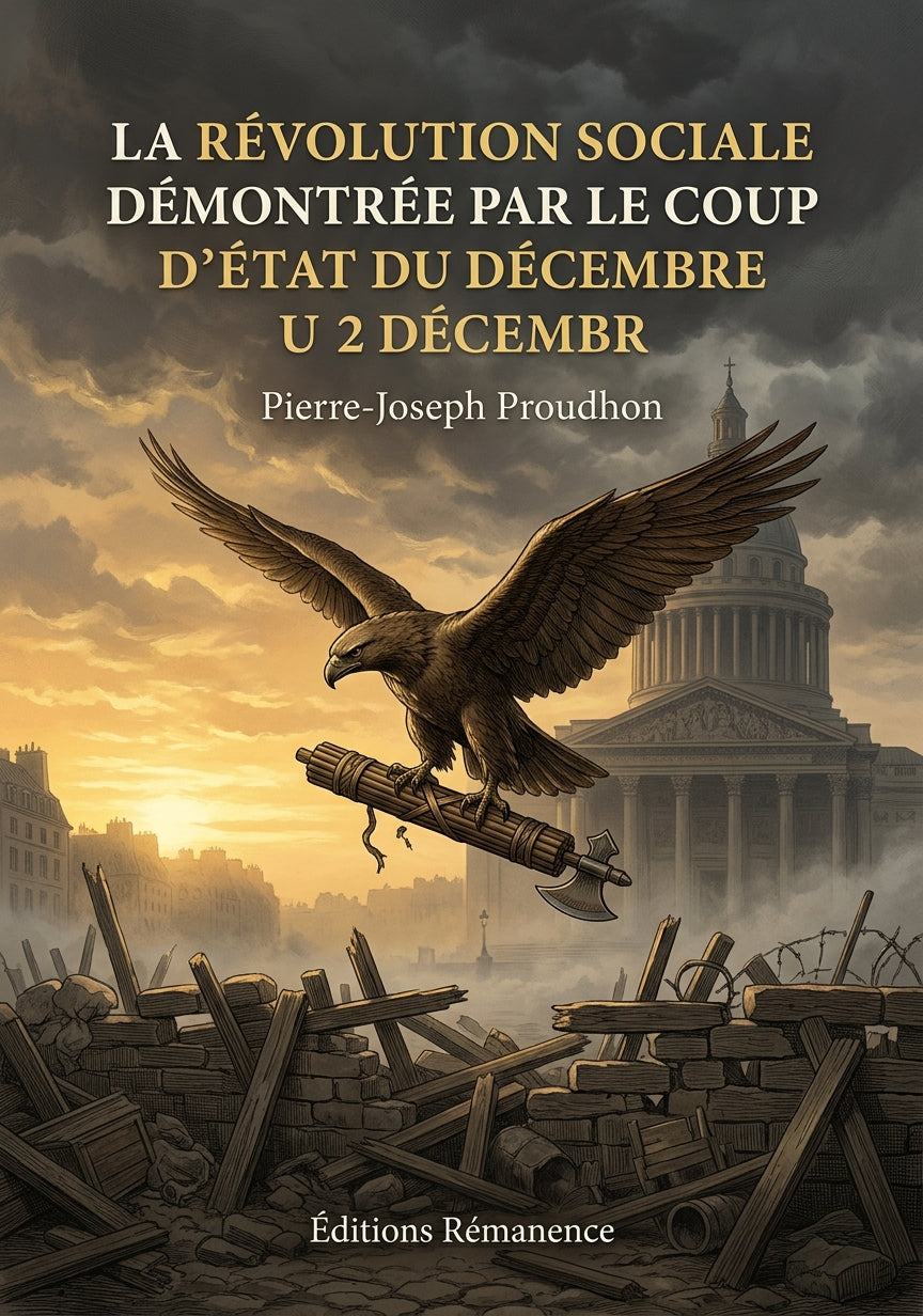 Livre La Révolution sociale démontrée par le coup d’État du 2 décembre par Pierre-Joseph Proudhon - Couverture - Editions Remanence