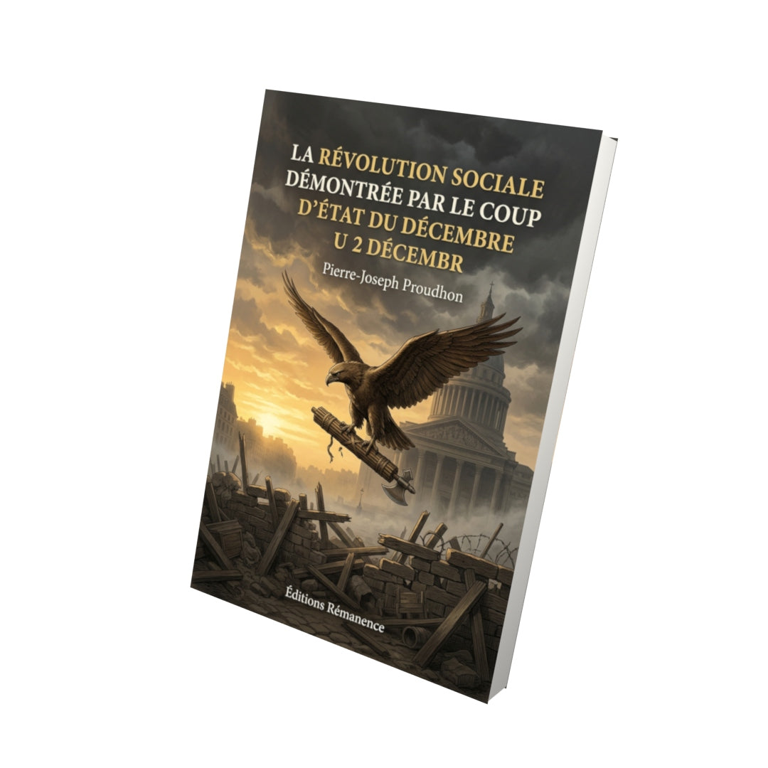 Livre La Révolution sociale démontrée par le coup d’État du 2 décembre par Pierre-Joseph Proudhon - Vue 3D - Editions Remanence