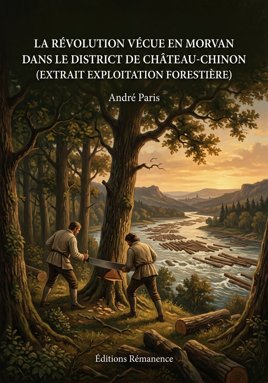 Livre La révolution vécue en Morvan dans le District de Château-Chinon (extrait exploitation forestière) par André Paris - Couverture - Editions Remanence