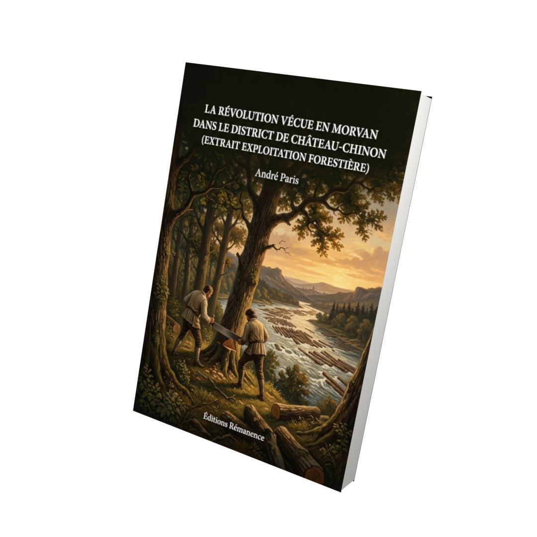 Livre La révolution vécue en Morvan dans le District de Château-Chinon (extrait exploitation forestière) par André Paris - Vue 3D - Editions Remanence