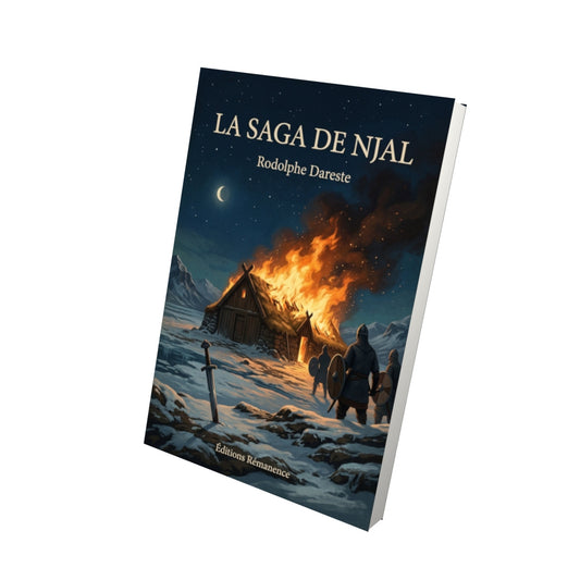 Livre La Saga de Njal - Rodolphe Dareste - Vue 3D - Editions Remanence