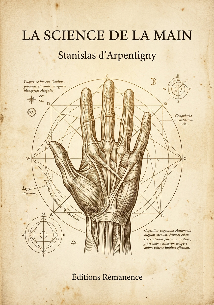 Livre La Science de la Main par Stanislas d’Arpentigny - Couverture - Editions Remanence