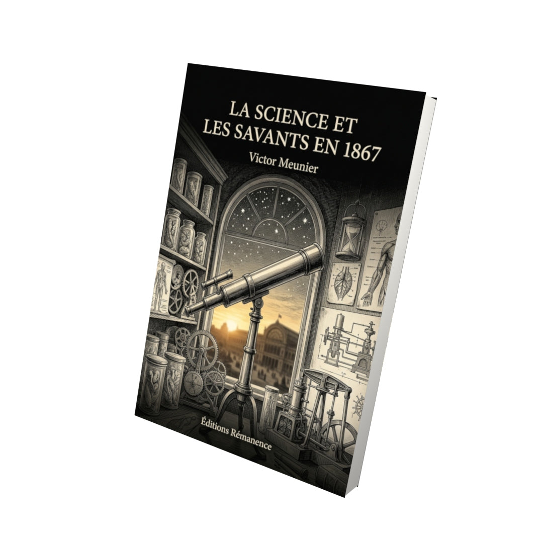 Livre La Science et les savants en 1867 par Victor Meunier - Vue 3D - Editions Remanence
