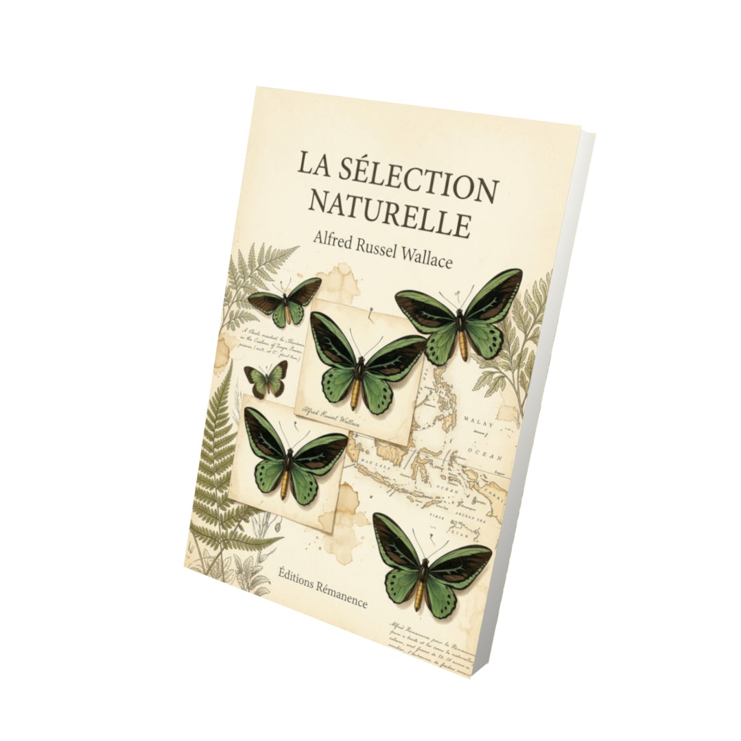 Livre La Sélection naturelle par Alfred Russel Wallace - Vue 3D - Editions Remanence