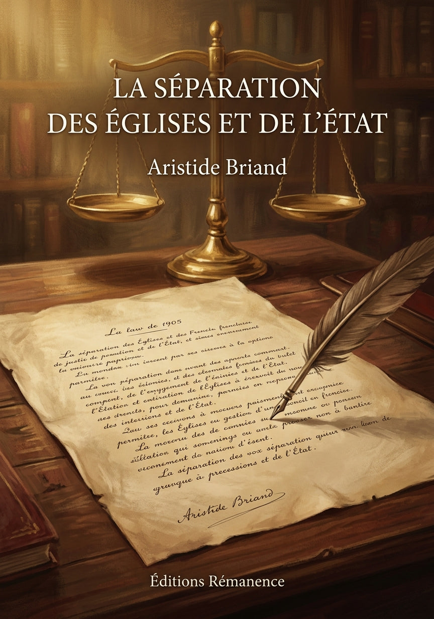 Livre La Séparation des Églises et de l’État par Aristide Briand - Couverture - Editions Remanence