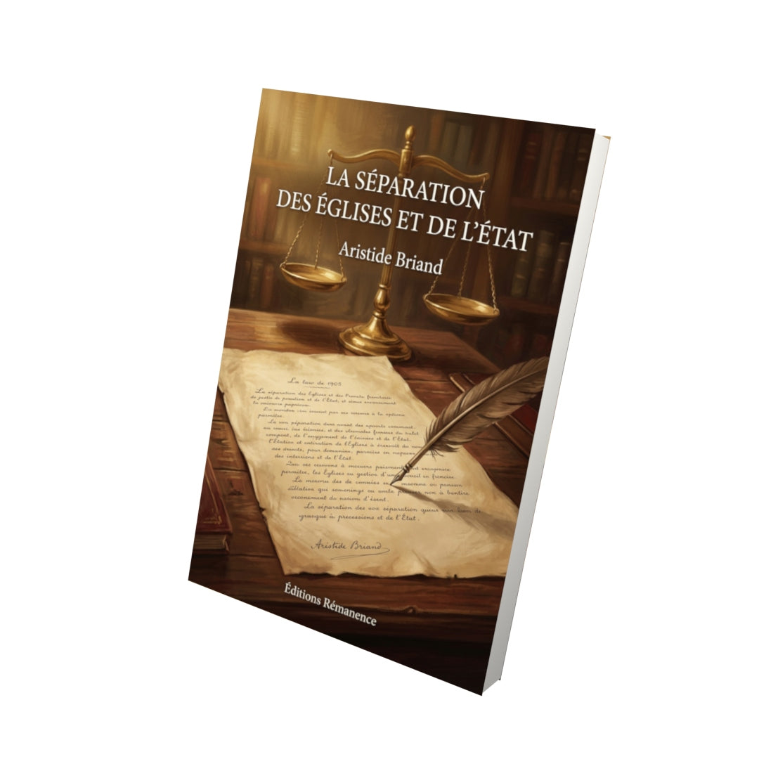 Livre La Séparation des Églises et de l’État par Aristide Briand - Vue 3D - Editions Remanence
