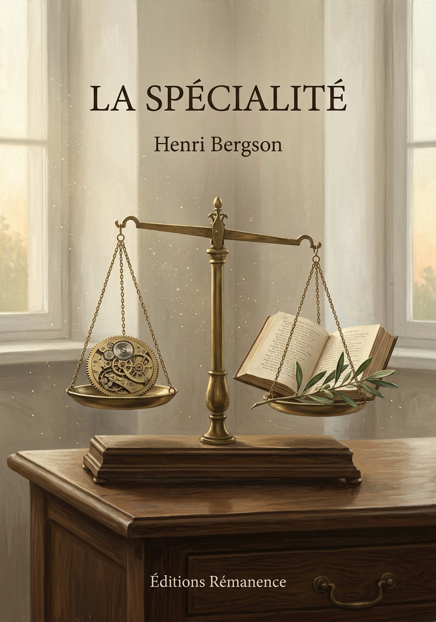 Livre La spécialité par Henri Bergson - Couverture - Editions Remanence