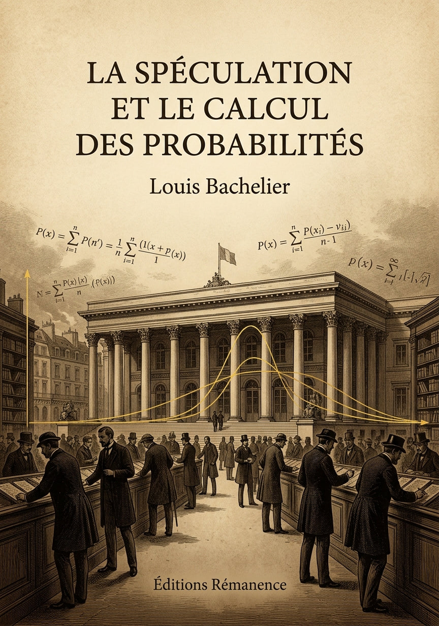 Livre La Spéculation et le Calcul des probabilités par Louis Bachelier - Couverture - Editions Remanence