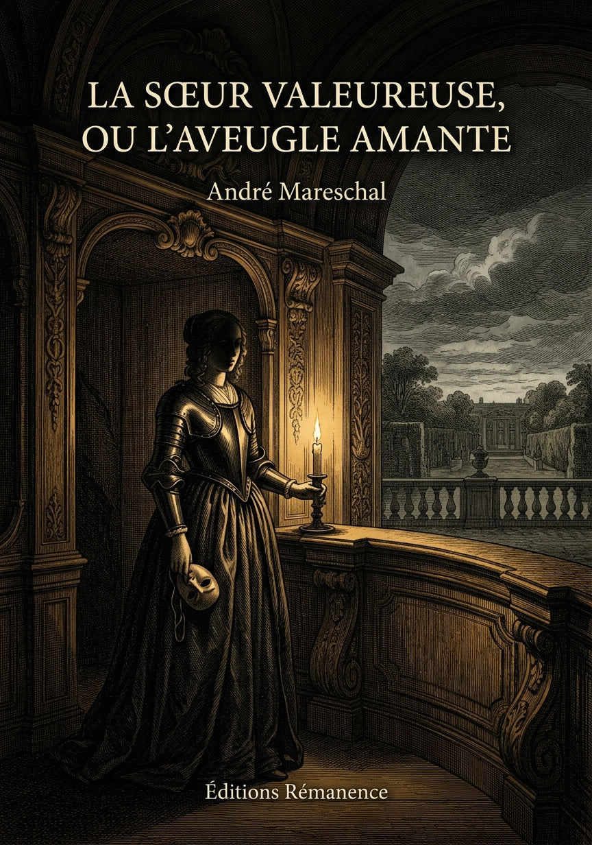 Livre La Sœur valeureuse, ou l’Aveugle amante par André Mareschal - Couverture - Editions Remanence