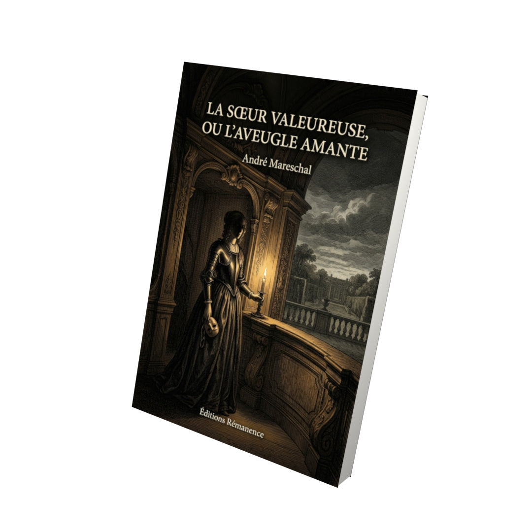 Livre La Sœur valeureuse, ou l’Aveugle amante par André Mareschal - Vue 3D - Editions Remanence