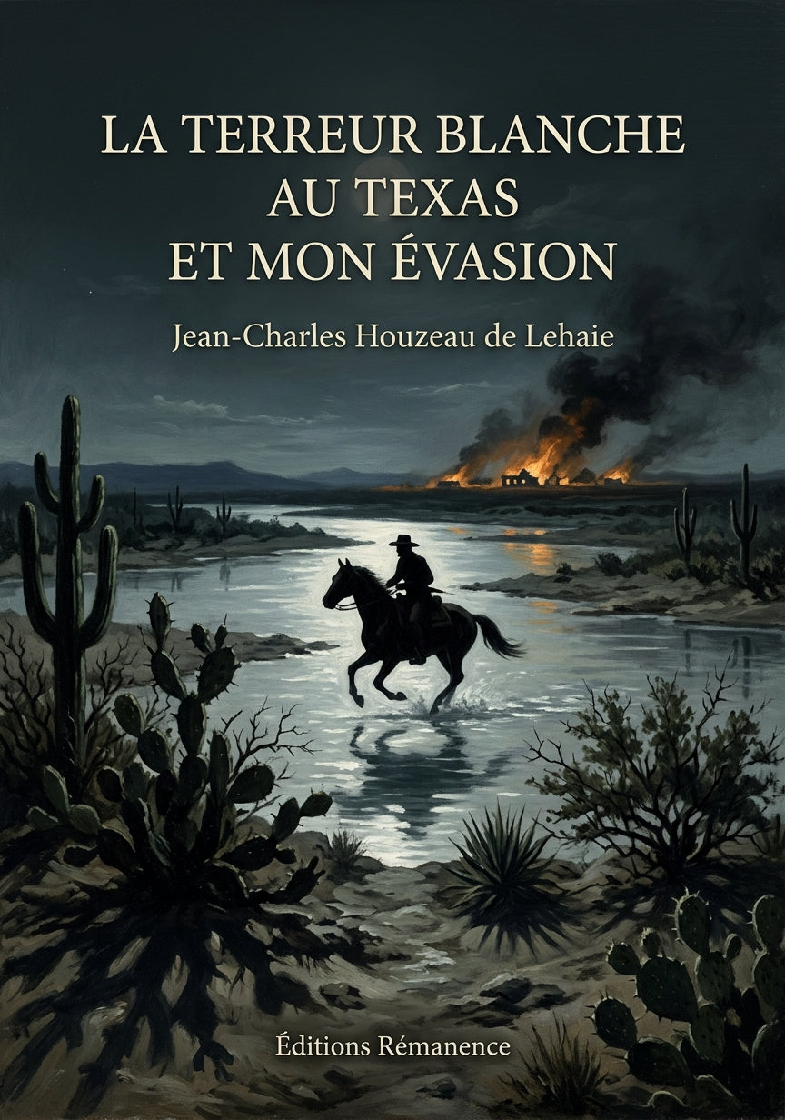 Livre La terreur blanche au Texas et mon évasion par Jean-Charles Houzeau de Lehaie - Couverture - Editions Remanence
