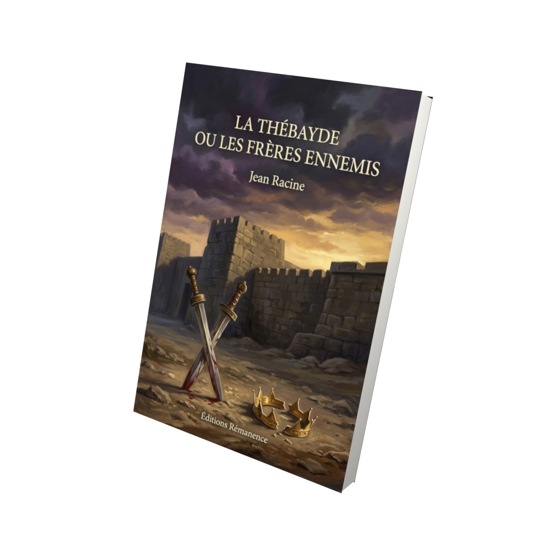 Livre La Thébayde ou les Frères ennemis par Jean Racine - Vue 3D - Editions Remanence